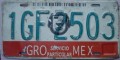Nummernschilder / Kfz-Kennzeichen Mexiko 1999 1990er Guerrio