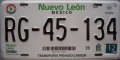Nummernschilder / Kfz-Kennzeichen Mexiko 2010 2010er Nuevo Leon