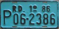 Nummernschilder / Kfz-Kennzeichen Dominikanische Republik 1986 1980er
