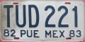Nummernschilder / Kfz-Kennzeichen Mexiko 1982 1980er Puebla