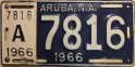 Nummernschilder / Kfz-Kennzeichen Aruba 1966 1960er Aruba