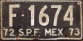 Nummernschilder / Kfz-Kennzeichen Mexiko 1972 1970er