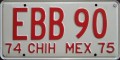 Nummernschilder / Kfz-Kennzeichen Mexiko 1974 1970er Chihuahua
