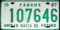 Nummernschilder / Kfz-Kennzeichen Panama 1987 1980er