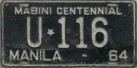 Nummernschilder / Kfz-Kennzeichen Philippinen 1964 1960er Manila