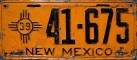 Nummernschilder / Kfz-Kennzeichen USA 1939 1930er New Mexico NM