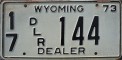 Nummernschilder / Kfz-Kennzeichen USA 1973 1970er Wyoming WY
