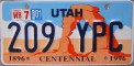 Nummernschilder / Kfz-Kennzeichen USA 1996 1990er Utah UT