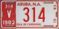 Nummernschilder / Kfz-Kennzeichen Aruba 1982 1980er Aruba