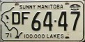 Nummernschilder / Kfz-Kennzeichen Kanada 1971 1970er Manitoba