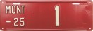 Nummernschilder / Kfz-Kennzeichen USA 1925 1920er Montana MT