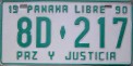 Nummernschilder / Kfz-Kennzeichen Panama 1990 1990er