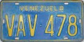 Nummernschilder / Kfz-Kennzeichen Venezuela 1978 1970er