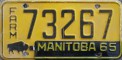 Nummernschilder / Kfz-Kennzeichen Kanada 1964 1960er Manitoba