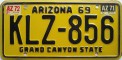 Nummernschilder / Kfz-Kennzeichen USA 1969 1960er Arizona AZ
