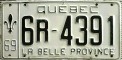 Nummernschilder / Kfz-Kennzeichen Kanada 1969 1960er Quebec
