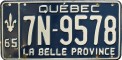 Nummernschilder / Kfz-Kennzeichen Kanada 1965 1960er Quebec