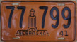 Nummernschilder / Kfz-Kennzeichen USA 1941 1940er Nebraska NE
