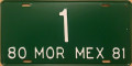 Nummernschilder / Kfz-Kennzeichen Mexiko 1980 1980er Morelos