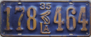 Nummernschilder / Kfz-Kennzeichen USA 1935 1930er Louisiana LA