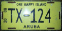 Nummernschilder / Kfz-Kennzeichen Aruba 2009 2000er Aruba Taxi