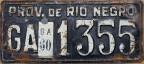 Nummernschilder / Kfz-Kennzeichen Argentinien 1960 1960er Rio Negro