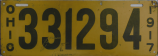 Nummernschilder / Kfz-Kennzeichen USA 1917 1910er Ohio OH