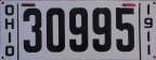 Nummernschilder / Kfz-Kennzeichen USA 1911 1910er Ohio OH