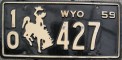 Nummernschilder / Kfz-Kennzeichen USA 1959 1950er Wyoming WY
