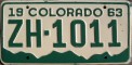 Nummernschilder / Kfz-Kennzeichen USA 1963 1960er Colorado CO